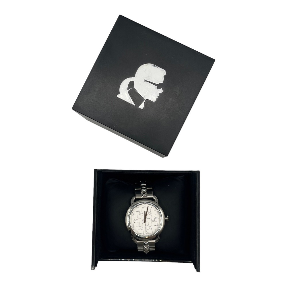 KARL LAGERFELD KL2203 SILVER DIAL SILVER STAINLESS‎ STEEL WATCH